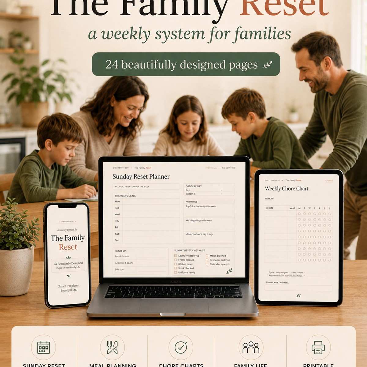 The Family Reset printable planner